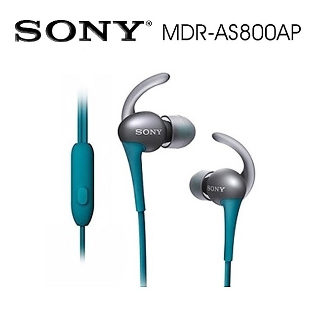 SONY索尼 防水運動型 線控通話(MDR-AS800AP) 藍色