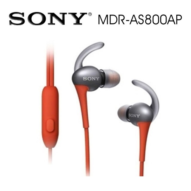 SONY索尼 防水運動型 線控通話(MDR-AS800AP) 橘色