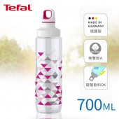 Tefal法國特福 Drink2Go Tritan輕飲隨行瓶/隨身杯/水壺700ml-粉彩三角