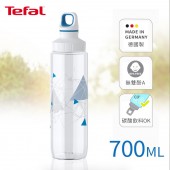 Tefal法國特福 Drink2Go Tritan輕飲隨行瓶/隨身杯/水壺700ml-水藍幾何