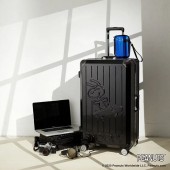 【SNOOPY】史努比28吋鋁框運動款行李箱-SNOOPY滑板黑